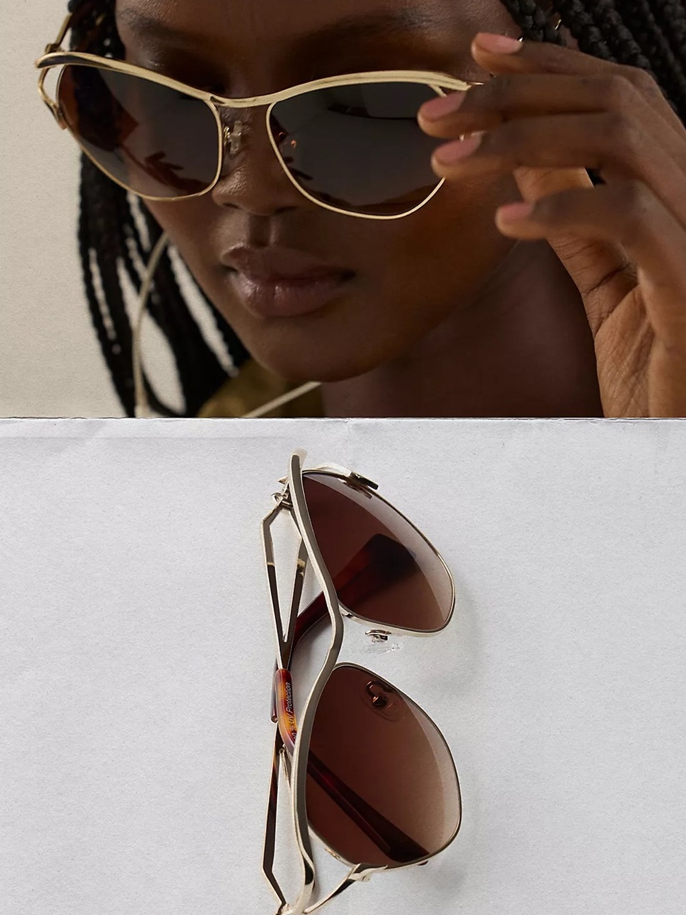 Free People Polarized Gold Metal Sunglasses Brown Lenses NWT FP Pouch